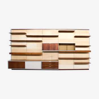 Modular wall system with rosewood panels Georges Frydman 70 years efa editor