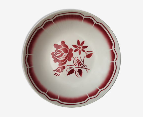 Old vintage retro plate digs badonvillers or small dish pink burgundy |  Selency
