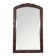 Large mirror (2 metres) Art Nouveau in carved mahogany with high-relief decoration.