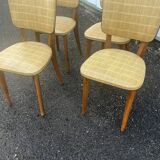 Set of 4 vintage chairs from the 50s and 60s in Scandinavian style.