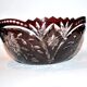 Saint-Louis Crystal Salad Bowl? Lined with Red Bordeaux Overlay Floral