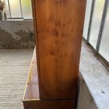 Mahey bookcase in elm and XXL brass