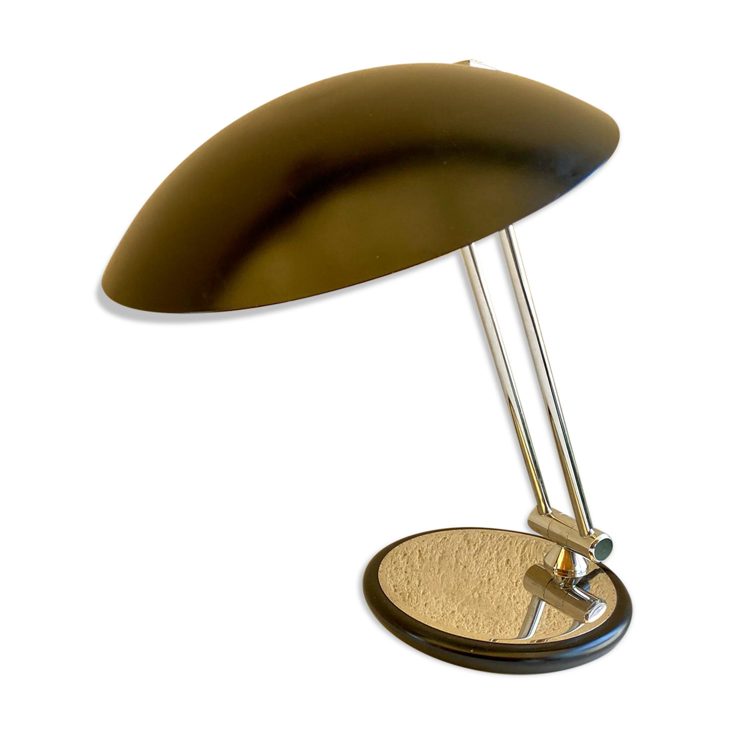 Desk lamp saucer Aluminor France vintage 70s