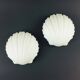 Pair of Shell-Shaped Opaline Glass Wall Lamps from Limburg, Germany, 1970s