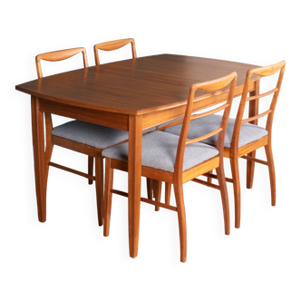 Retro Teak 1960s Vanson Dining Table & 4 Chairs