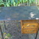Vintage burnt wood desk shou-sugi-ban method, Japan