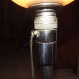 Mazda chrome and white opaline art-dèco lamp