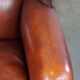 Large comfortable sheepleather wingchair in good condition and beautiful colours