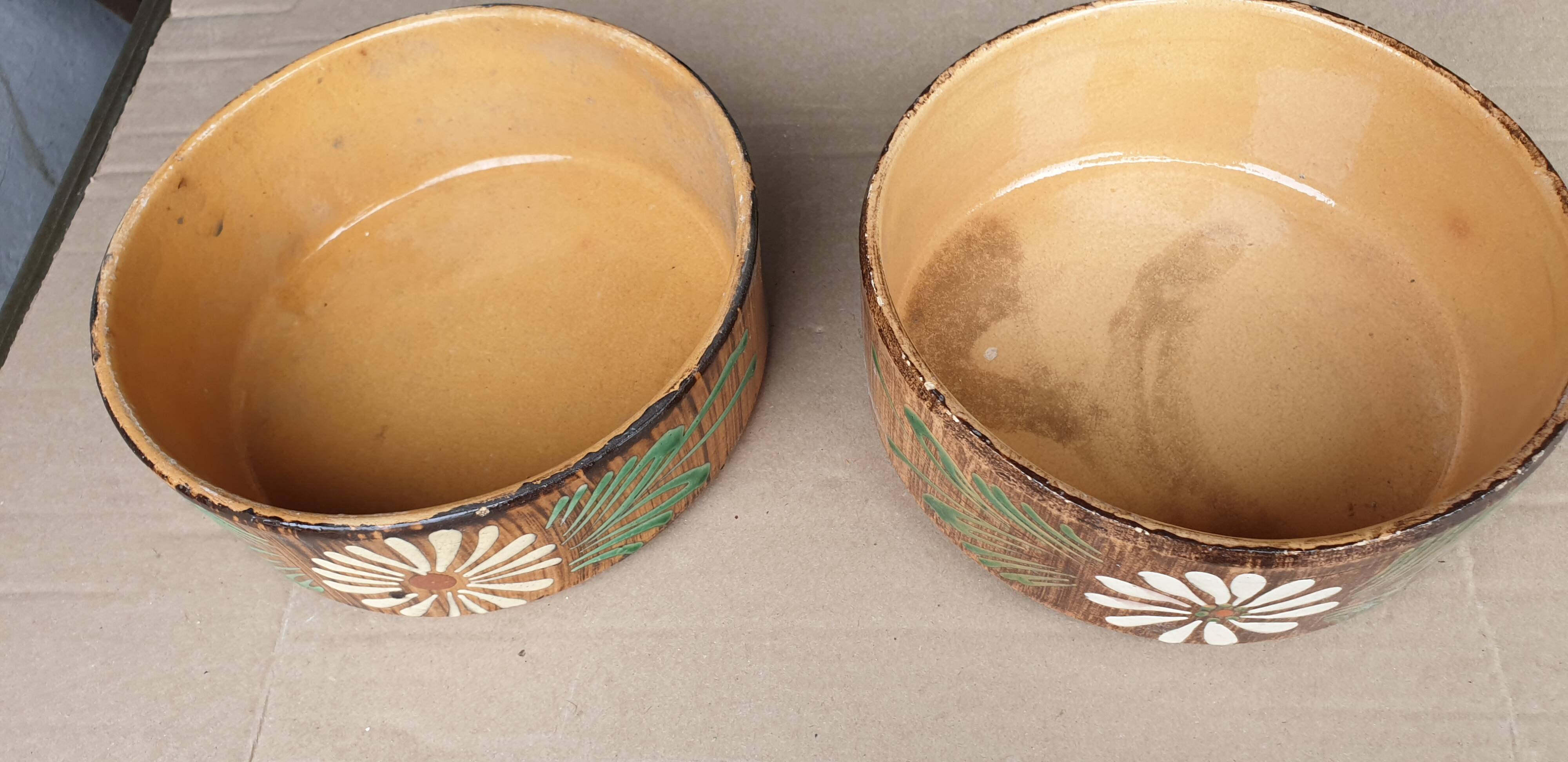 2 plats à manqué terre cuite vernissé alsacienne