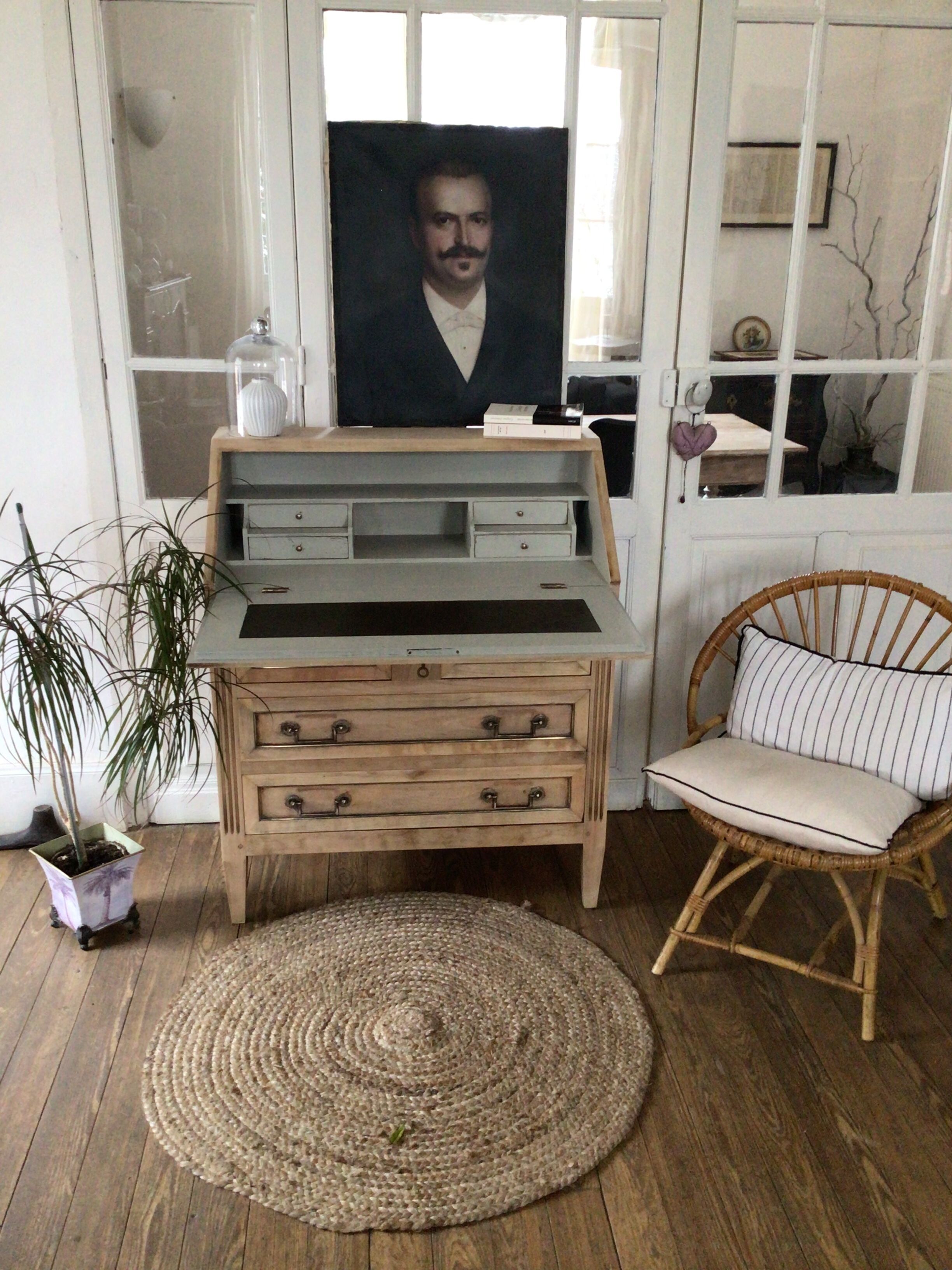 Pickled oak desk