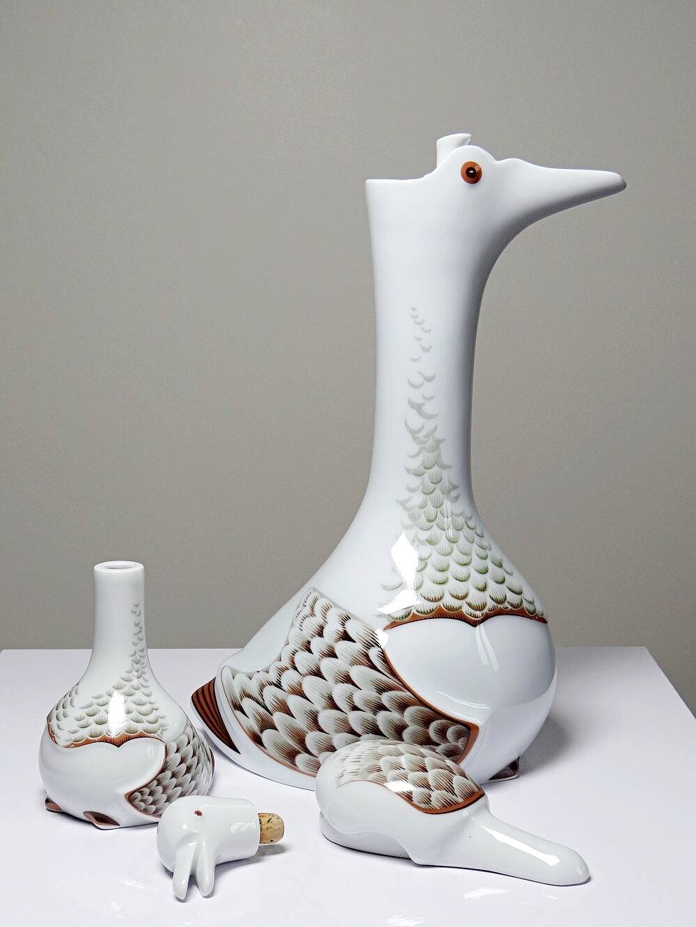 Duo carafe & miniature vintage 80's Haviland Castel after Sandoz for Chabot