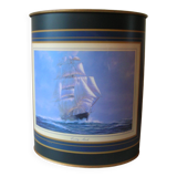 Metal wastebasket decor three poles Cutty Sark retro office trash can