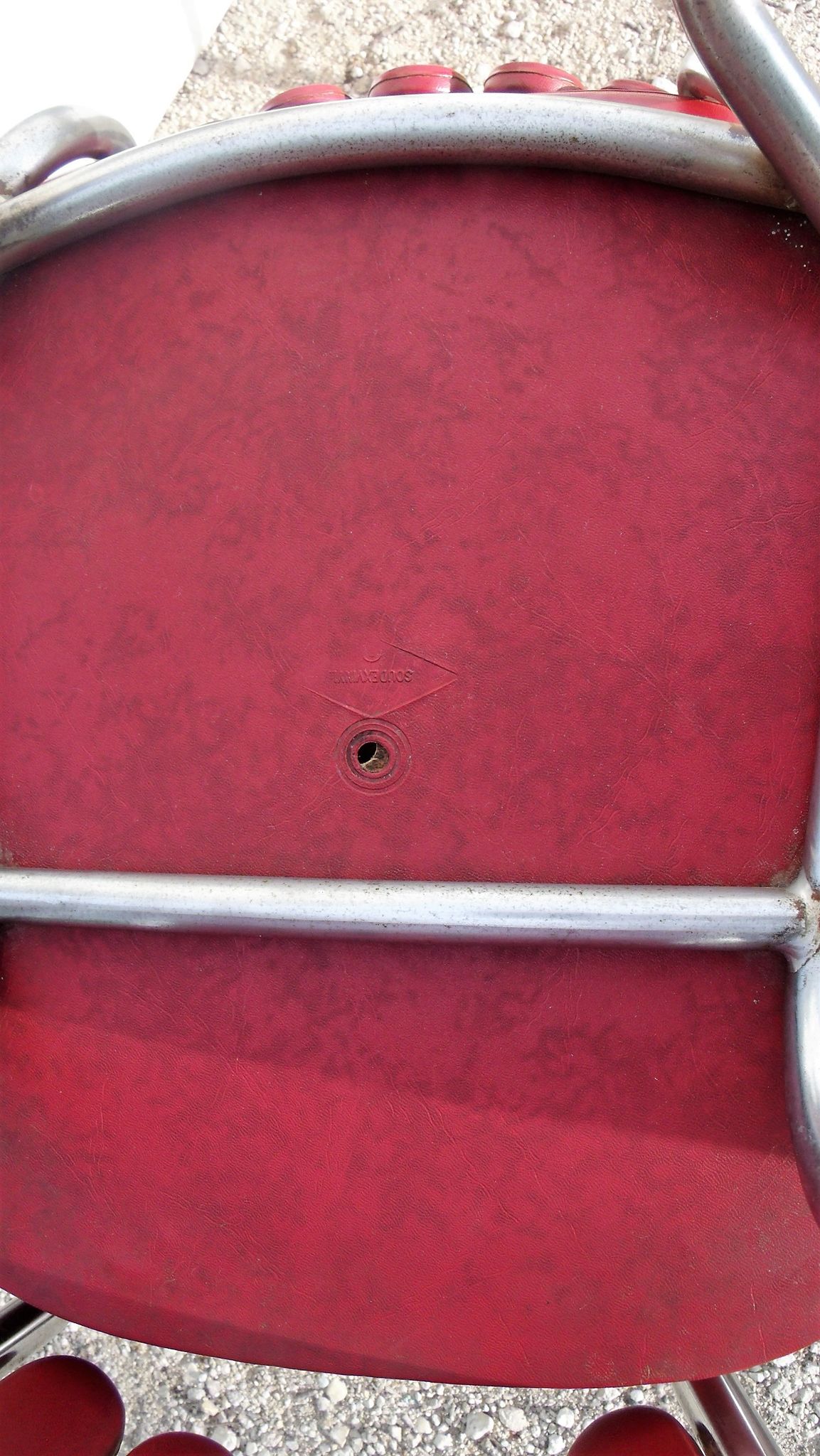 Set of 5 chairs the lag Soudexvinyl 1970 in leatherette Burgundy