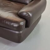 Comfortable Durlet Lounge Chairs in Chocolate Brown Leather, Set of Two 70s
