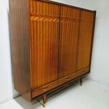 Vintage wooden wardrobe scandinavian style / compass feet spindles wardrobe