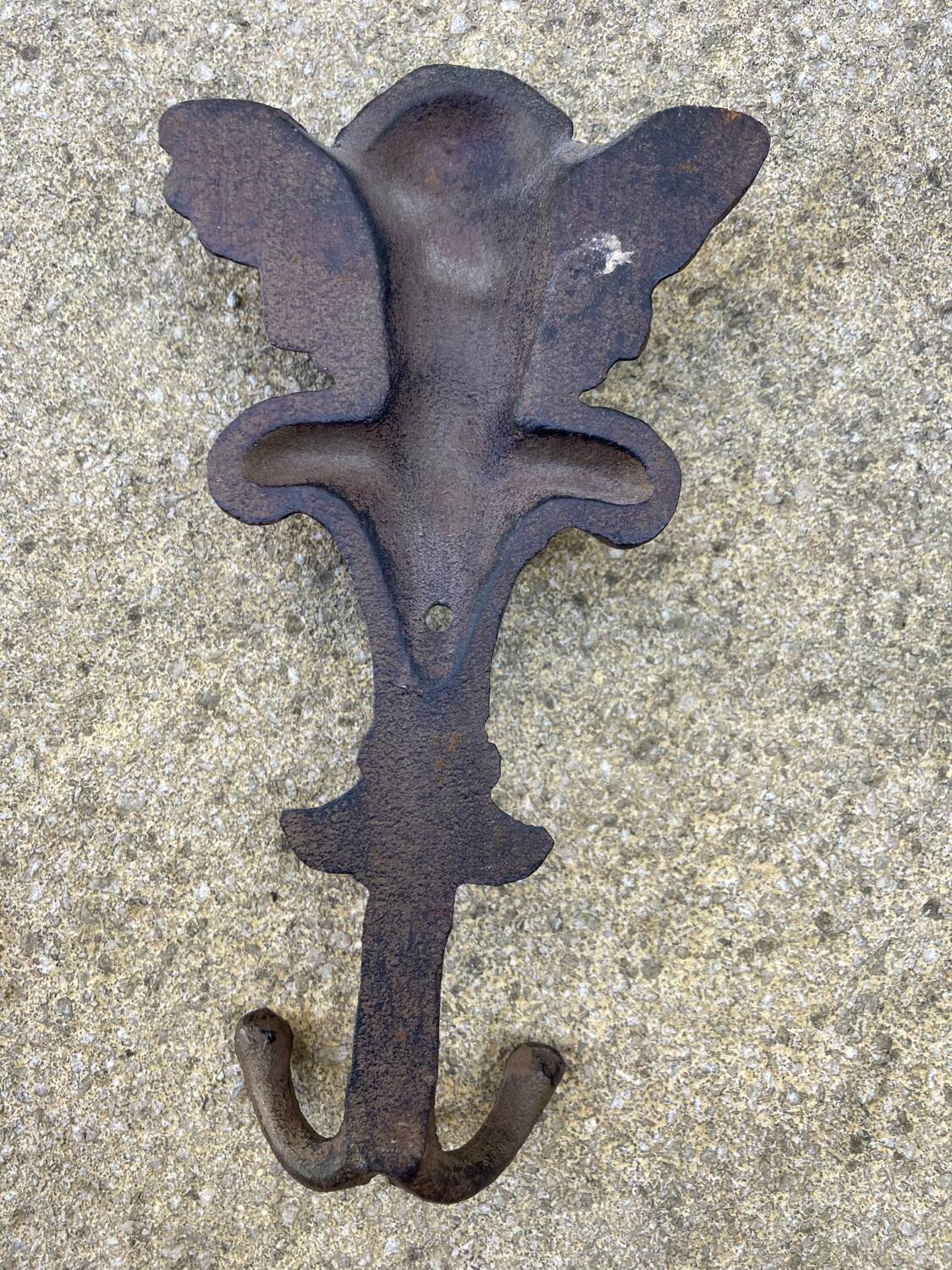 Double cast iron “Angel” coat hook