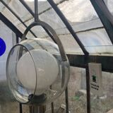 Chrome and smoked glass pendant light, 1970s
