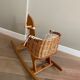 Rocking horse made of wood and wicker