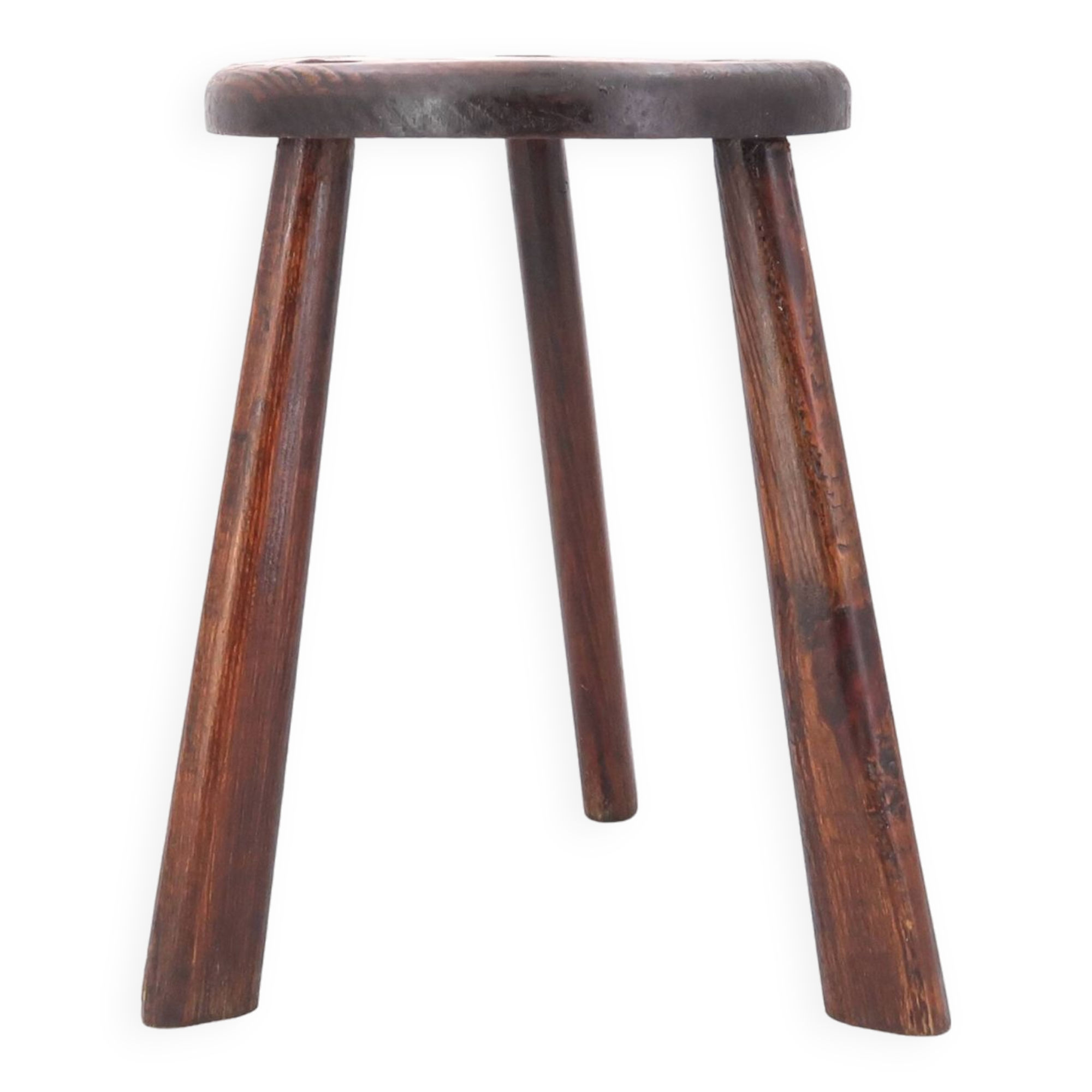 Wooden tripod stool, saber legs, popular art from the 50s
