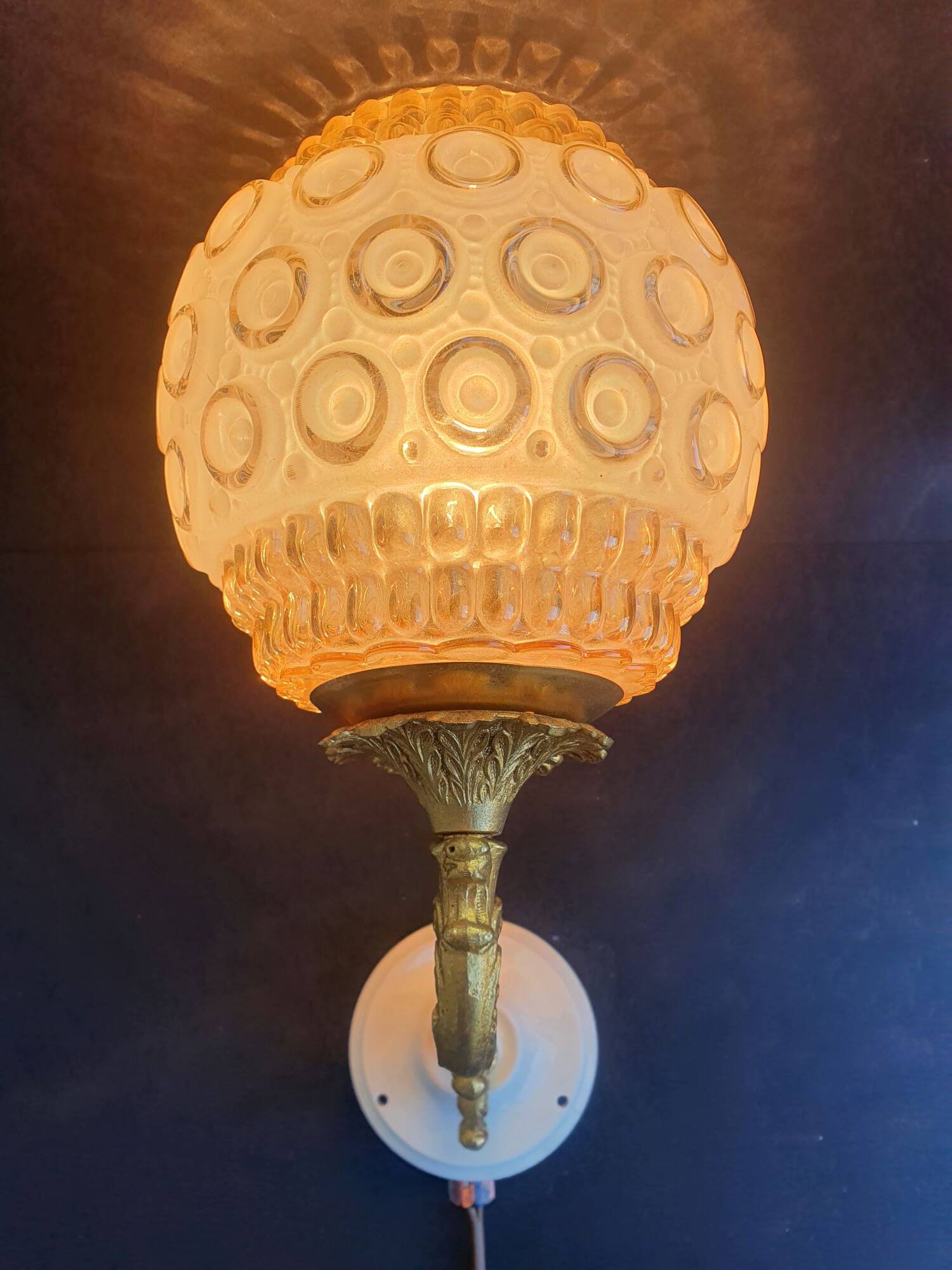 Large vintage wall sconces pair