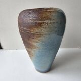 Brutalist ceramic glazed stoneware vase free form (attributed to a & n pinel)