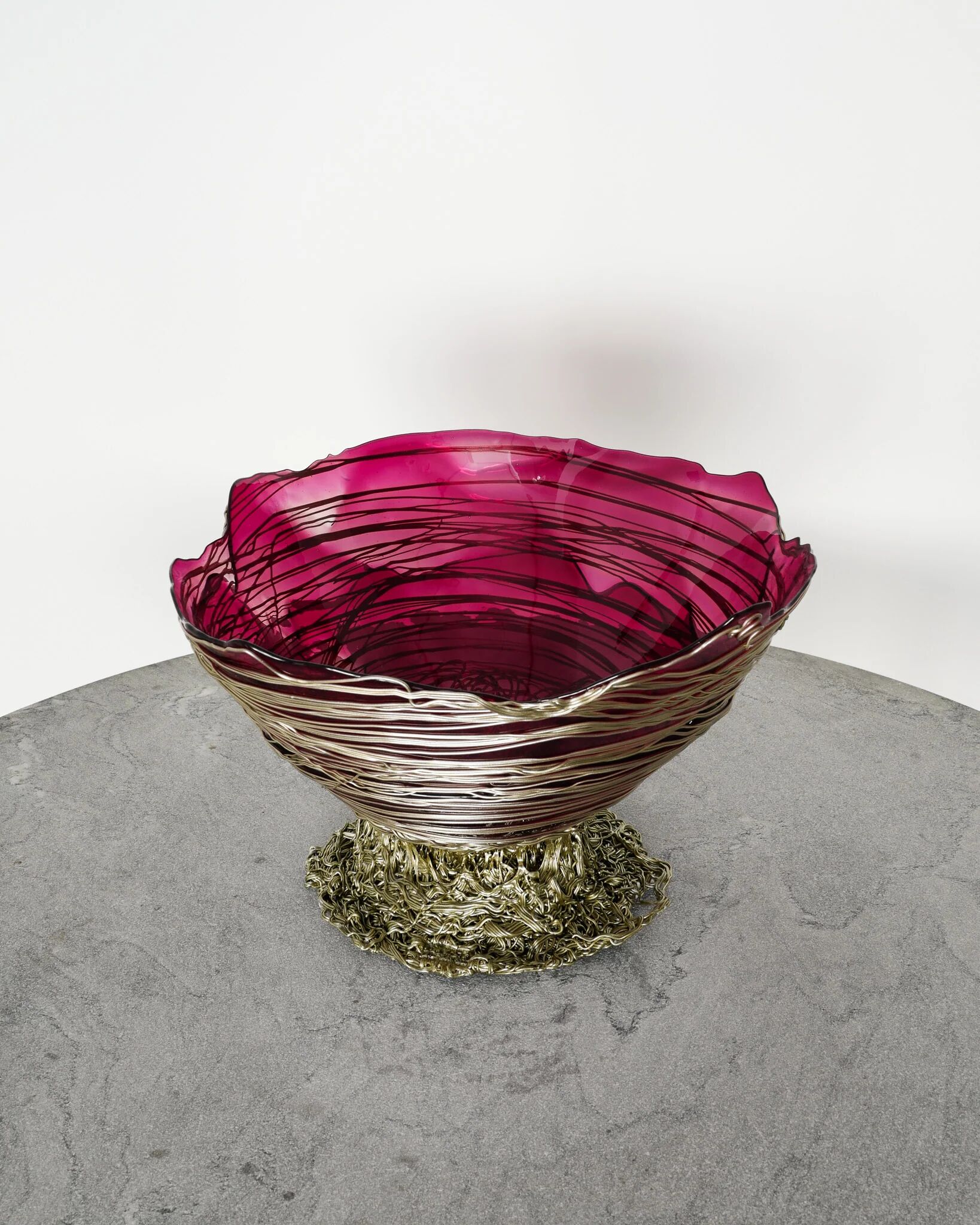 Italian Decorative Contemporary "Ogiva Basket" Purple Bowl by Gaetano Pesce