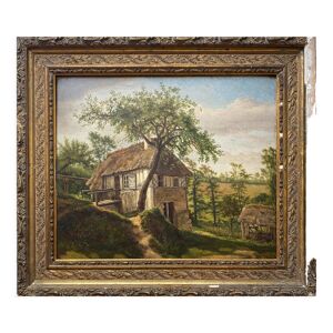 Tableau XIX° siècle, ferme au