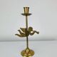 Vintage gold brass angel candle holder