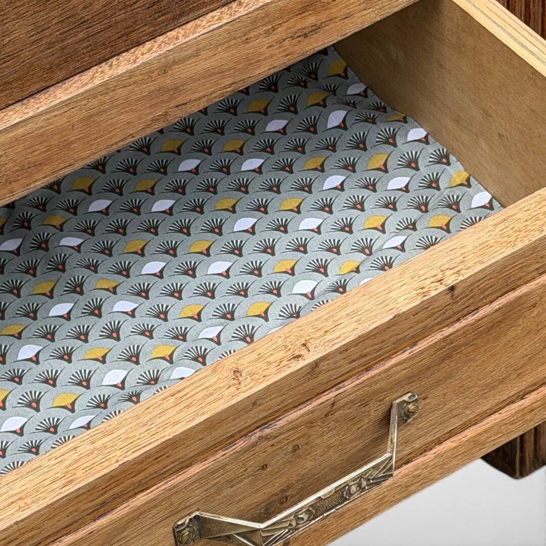 Art Deco bonnetière wardrobe from Paris in raw and solid oak.