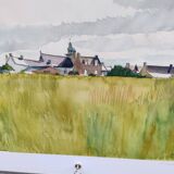 Watercolor by Michel Roubille, Saint Colomban 1978