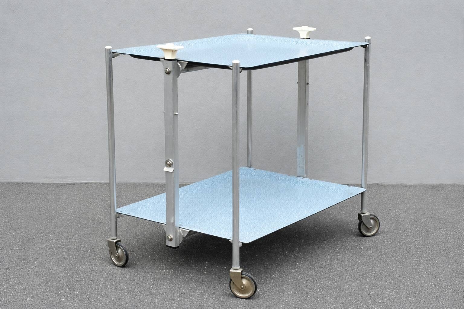 Vintage 1980s folding rolling table