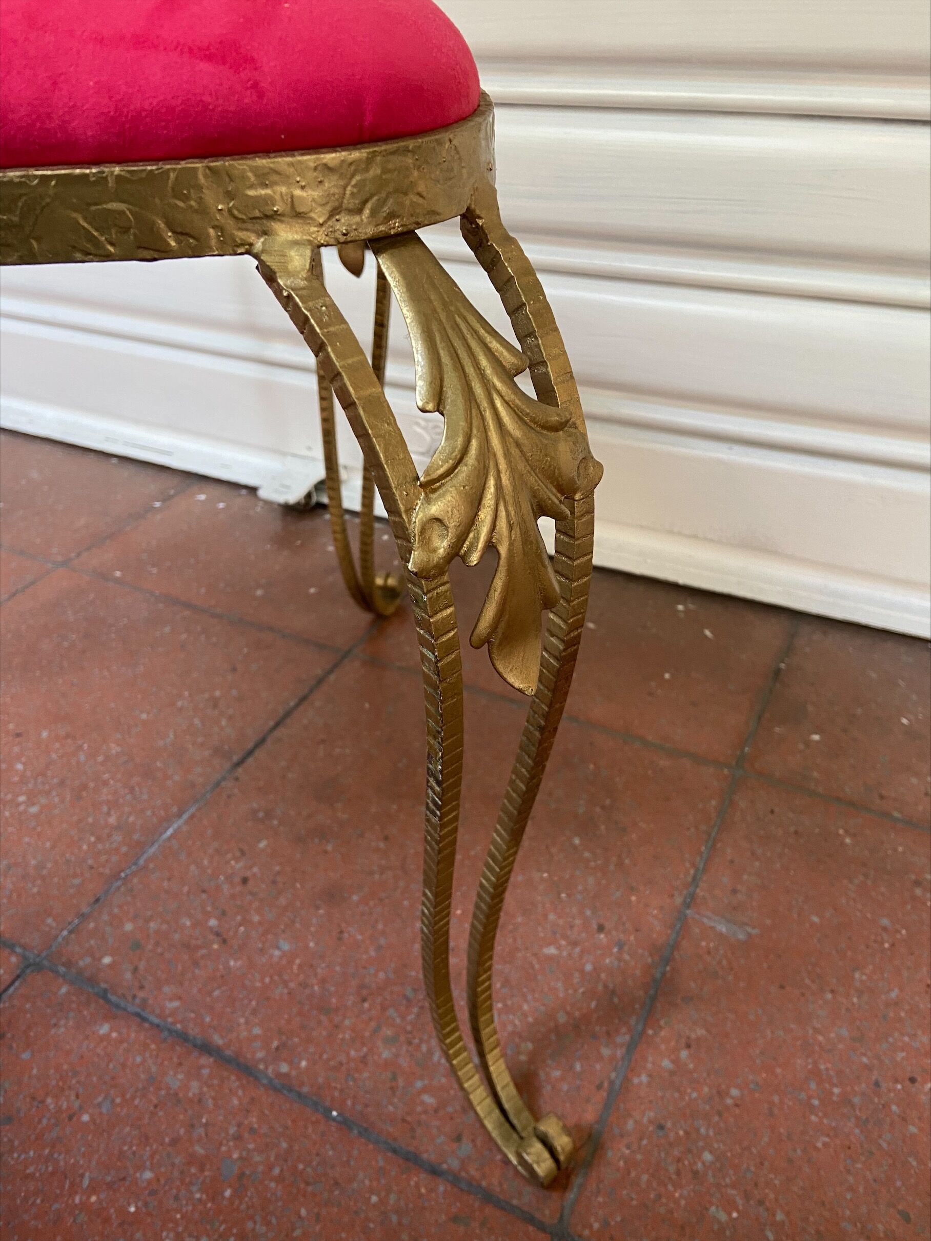 Golden wrought iron chair, Pierre Luigi Colli