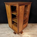 Walnut Four Curtain Revolving Bookcase