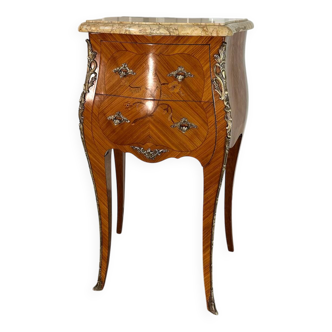 Louis XV style bedside table in marquetry