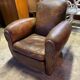 Old leather club chair