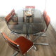 Table chrome et verre 70s