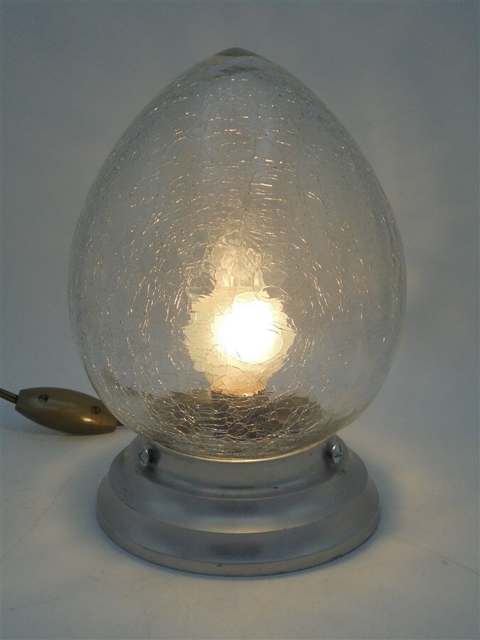 Lampe en verre craquelé