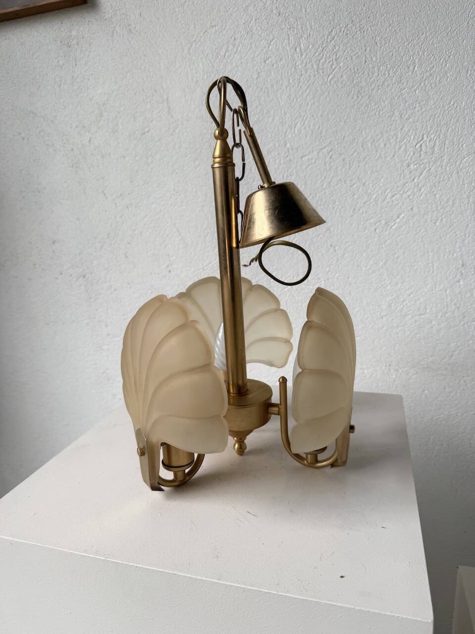 Shell and brass chandelier from the 70s