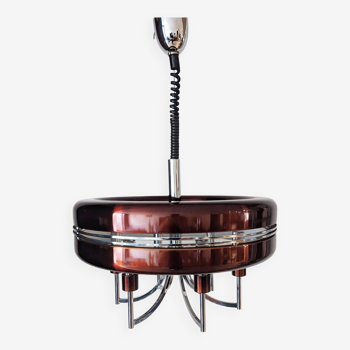 A modernist UFO pendant light from the 70s