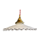 White opaline pendant light with crenellated edges
