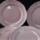 8 vintage dessert plates Salins powder pink