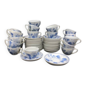 Set of cups and saucers Blue China