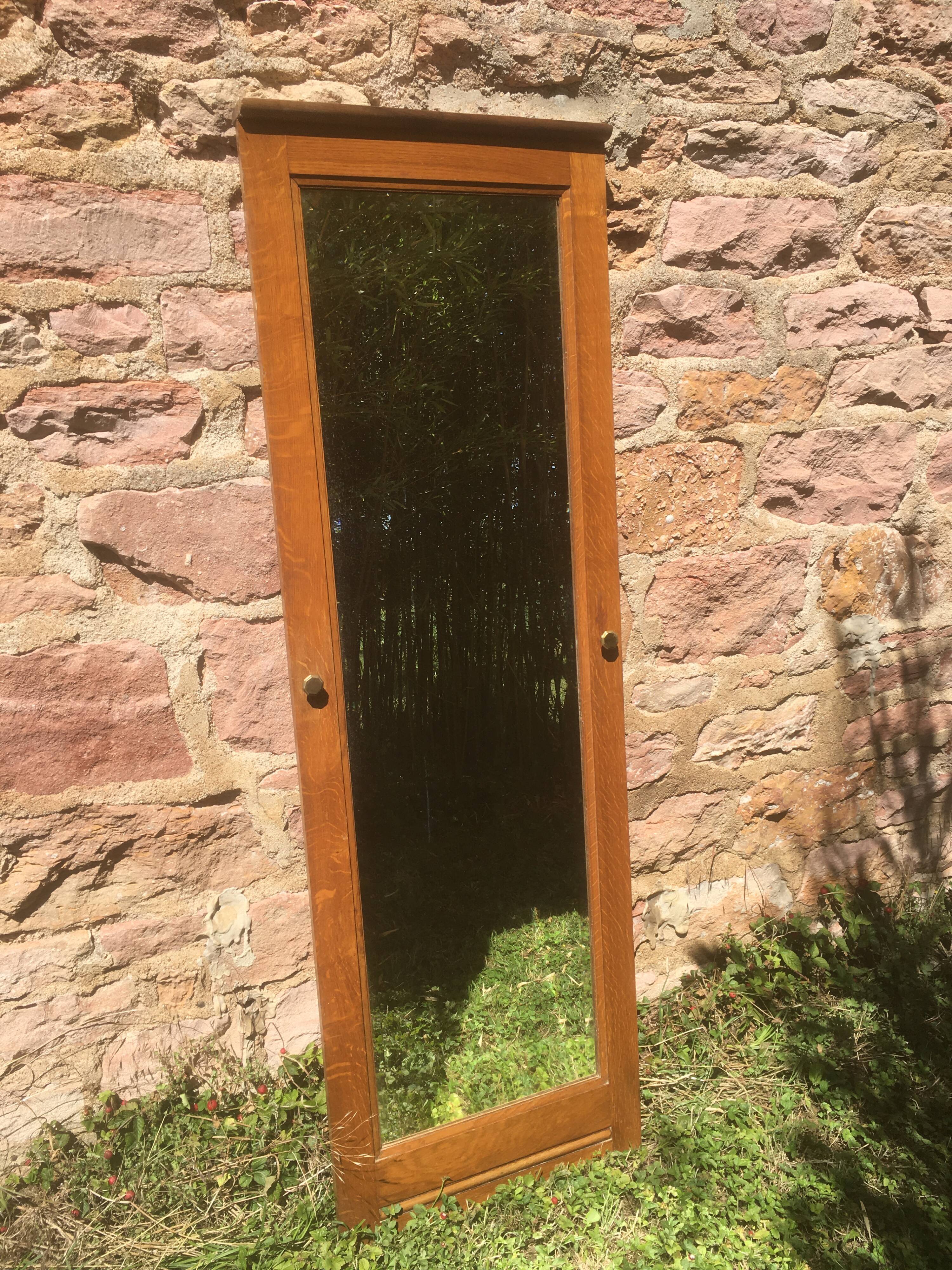Bevelled mirror oak frame