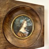 Painting, miniature of a woman with Napoleon III frame