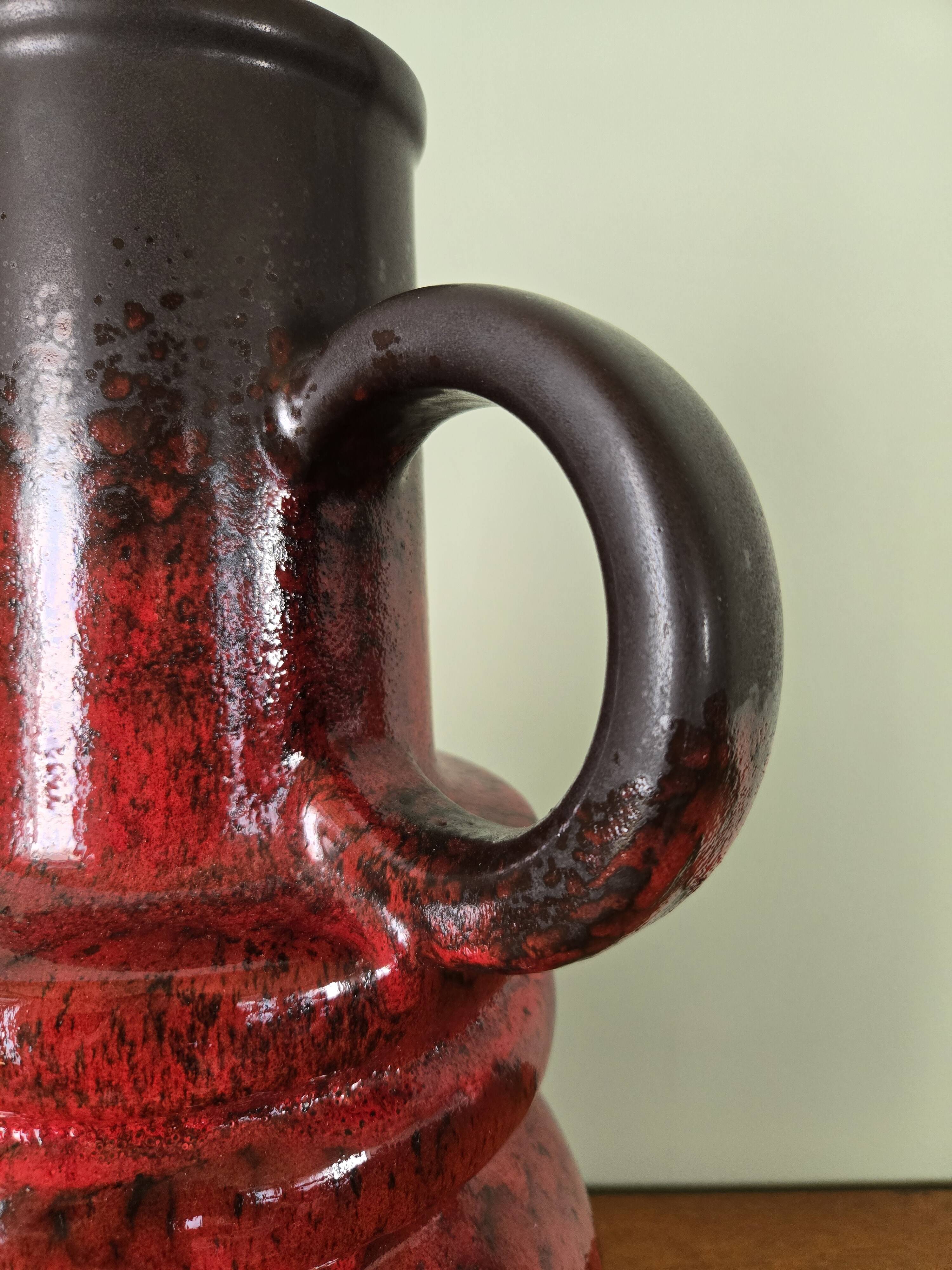 Scheurich 428-48 ceramic vase, West Germany - 1970s design, Fat Lava