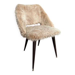 chaise en fausse fourrure - rose