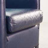 Wittmann Petrol Soft Leather Club Chair Model Aura  Designed by Paolo Piva