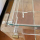 Coffee table, side table in plexiglass with a glass top.