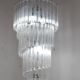Large spiral chandelier with acrylic crystal trihedrons