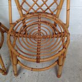 Paire de chaises en rotin par Louis Sognot